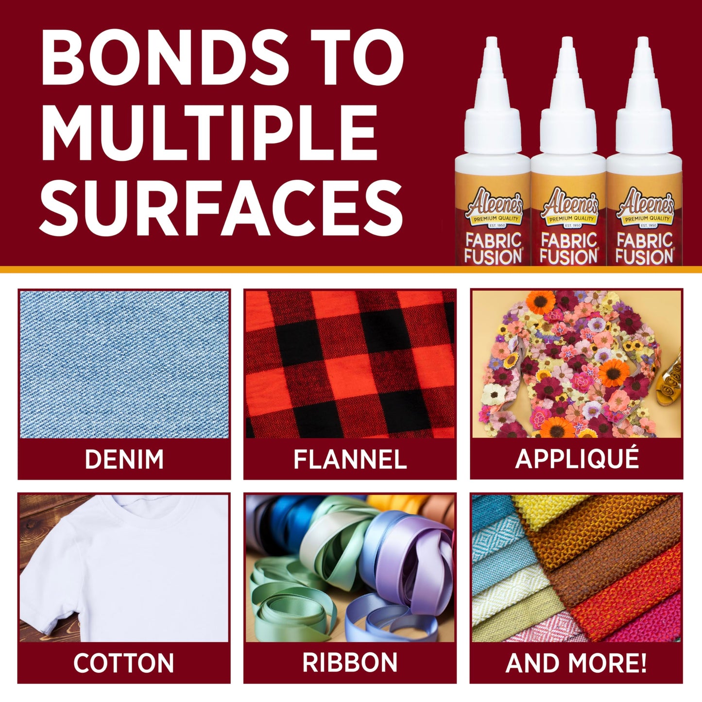 Aleene's Fabric Fusion Glue, 3 Count, (Pack of 1)