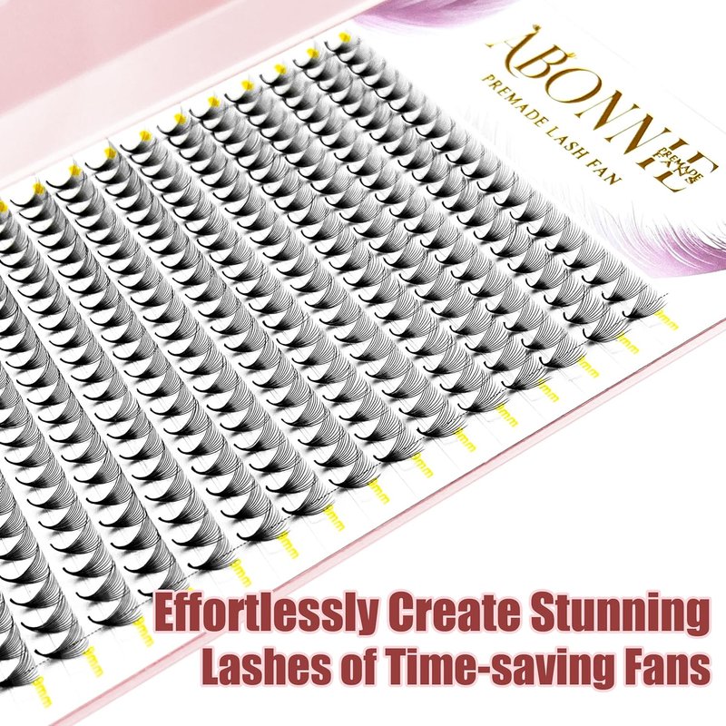 Eyelash Extensions Premade Fans - 400 Fans 12D 13mm, 0.05 Thickness D Curl, Soft Cashmere, Black