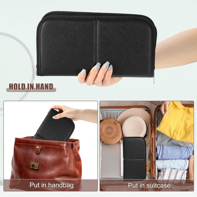 VOCOSTE Foldable Makeup Brush Holder, 23 Pockets Makeup Brush Organizer, Stand-up Makeup Brush Travel Bag Cosmetic Case, Portable Travel Makeup Brushes Case Handbag