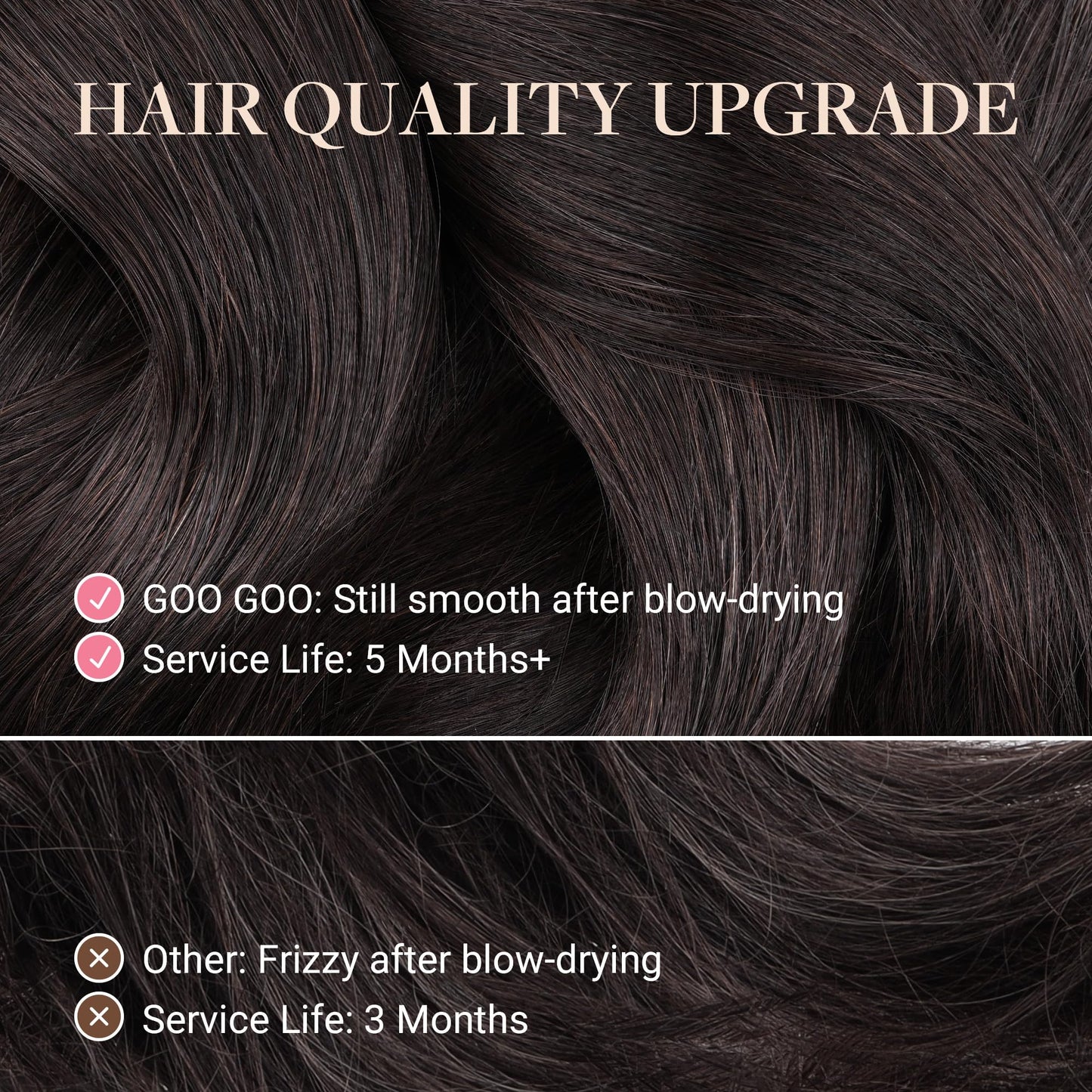 GOO GOO Tape in Hair Extensions Human Hair, 1B Natural black, 20inch 50g 20pcs, Skin Weft Seamless Invisible, Silky Straight with Thick Ends, Remy Human Hair