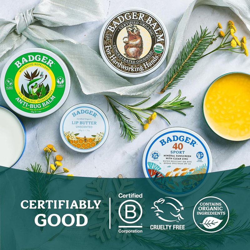 Badger Healing Balm - Organic Hand Cream for Dry Cracked Hands | Long-Lasting Moisturizer, 0.75 oz Tin, 2-Pack