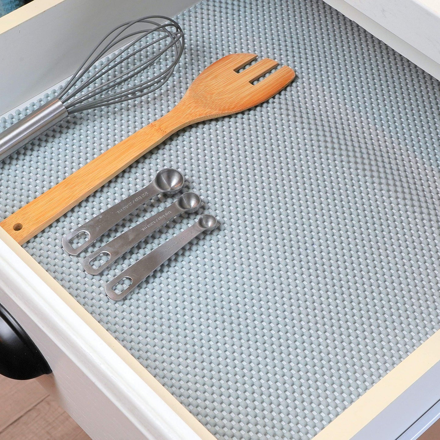 Con-Tact Brand Grip Premium Shelf Liner, Thick and Non-Adhesive Drawer Liner, Multi-Purpose and Easy to Use, 12" x 4', Lagoon, Pack of 1