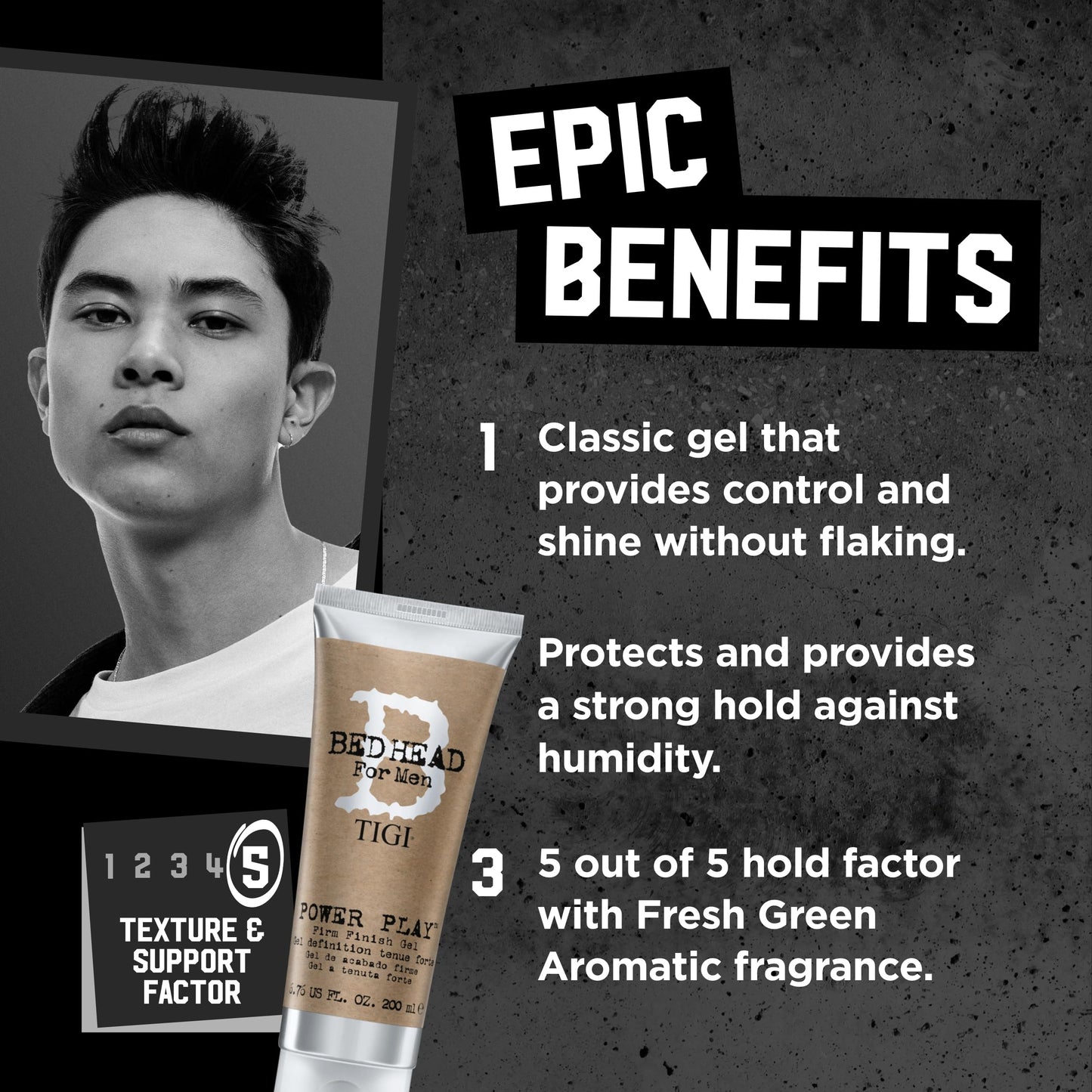 TIGI Bed Head Hair Gel for Men, Power Play 2-Pack – Firm Finish, Anti-Humidity, Frizz Control Hair Care Products for Men, 6.76 Oz Ea