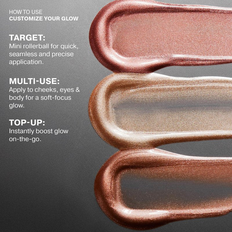 ICONIC LONDON Rollaway Glow | Liquid Highlighter for a Radiant Glow, Cruelty-Free, Vegan Makeup (Rose Potion) 0.27 Fl oz