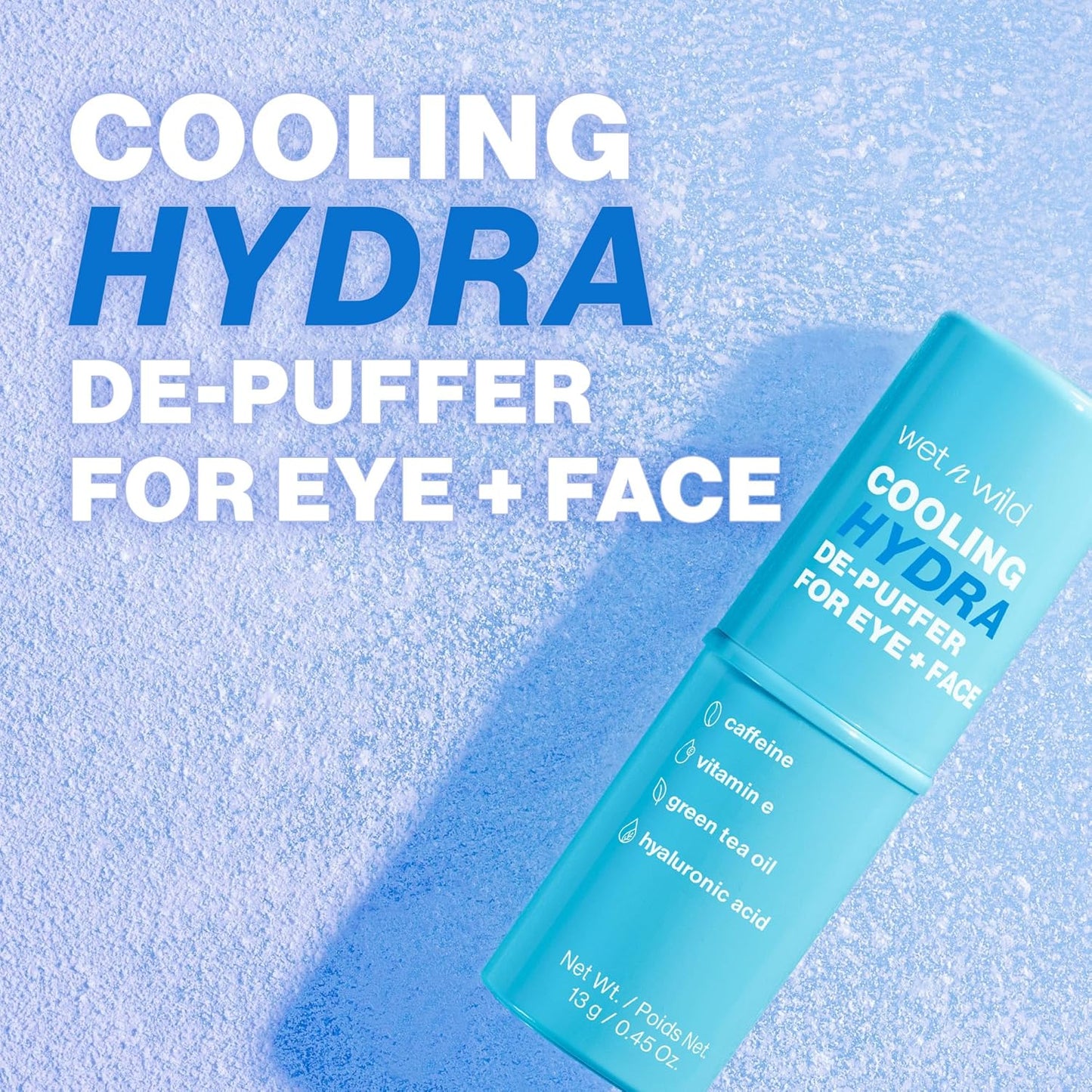 Cooling Hydra De-Puffer Face Primer Stick | Soothing Makeup with Vitamin E & Caffeine, Vegan, All Skin Types