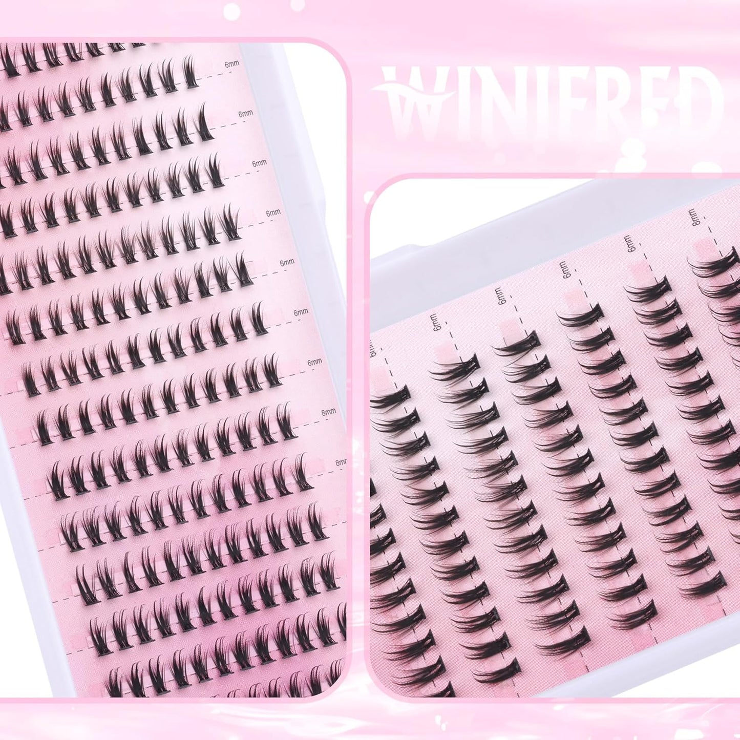 Winifred Bottom Lash Clusters Thick Volume Lower Lash Extension DIY Individual Lashes Bottom Clusters Lashes for Cluster Eyelash Extensions (168pcs)