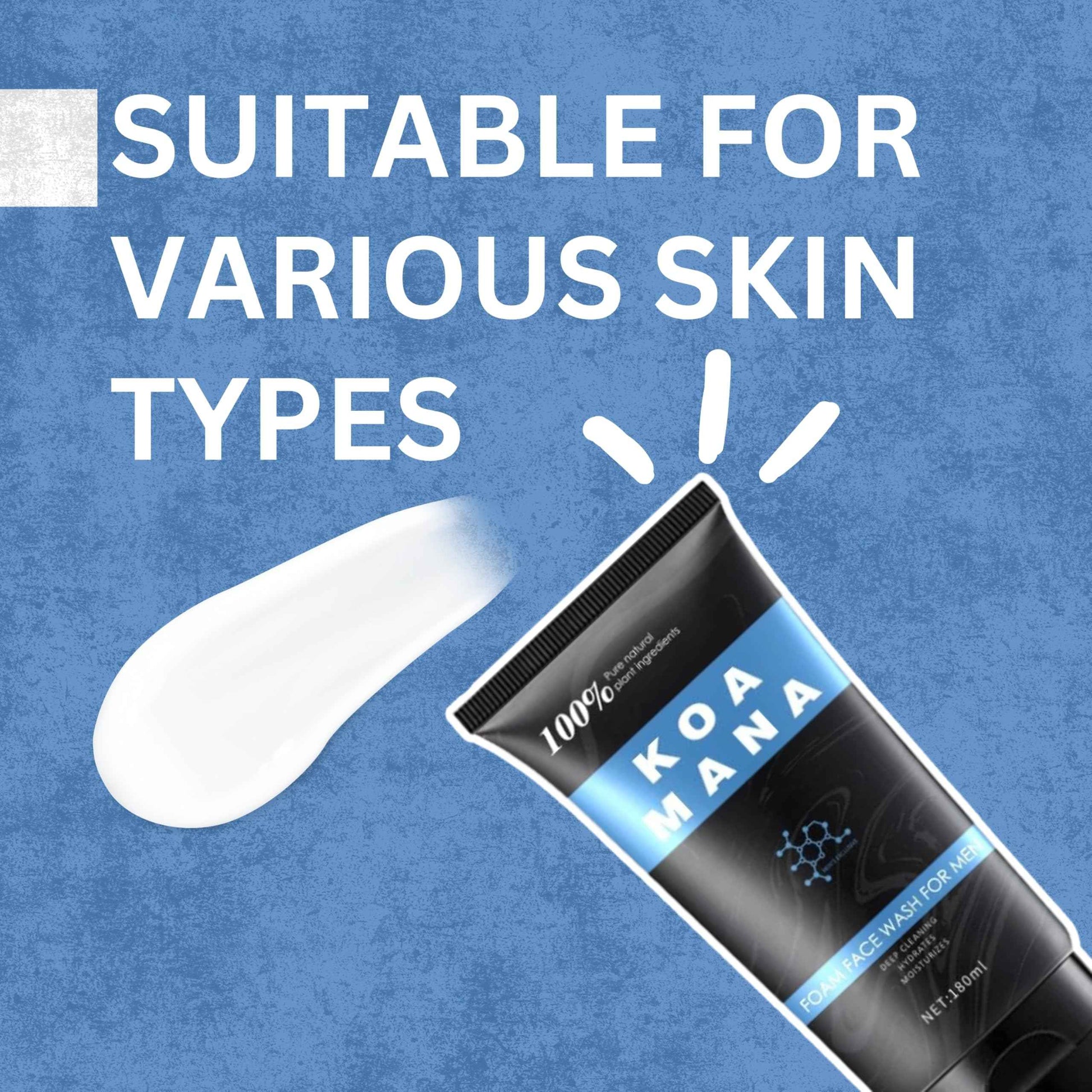 GOODY 2'S KOA MANA Foaming Face Wash for Men, 100% Organic, Pure Plant Ingredients, 180 ml