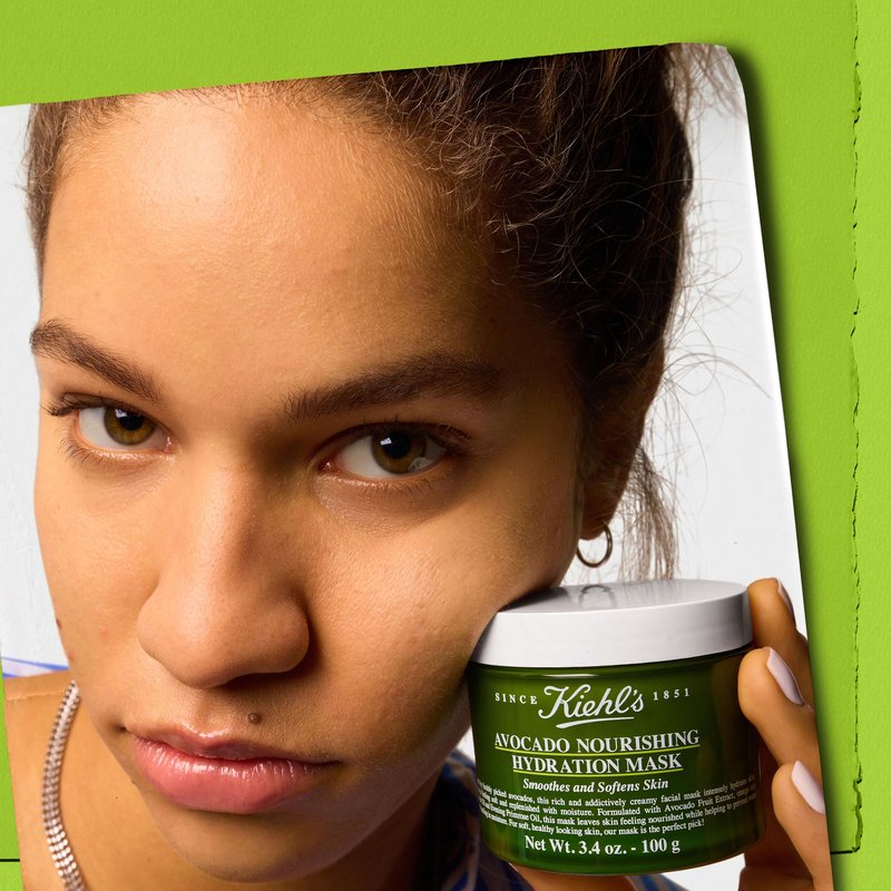 Kiehl's Avocado Nourishing Hydration Mask, Rich & Creamy Face Mask, Hydrates & Soothes Skin, with Evening Primrose Oil, Maintains Facial Elasticity, Helps Reduce Dryness, Paraben-free - 0.88 fl oz