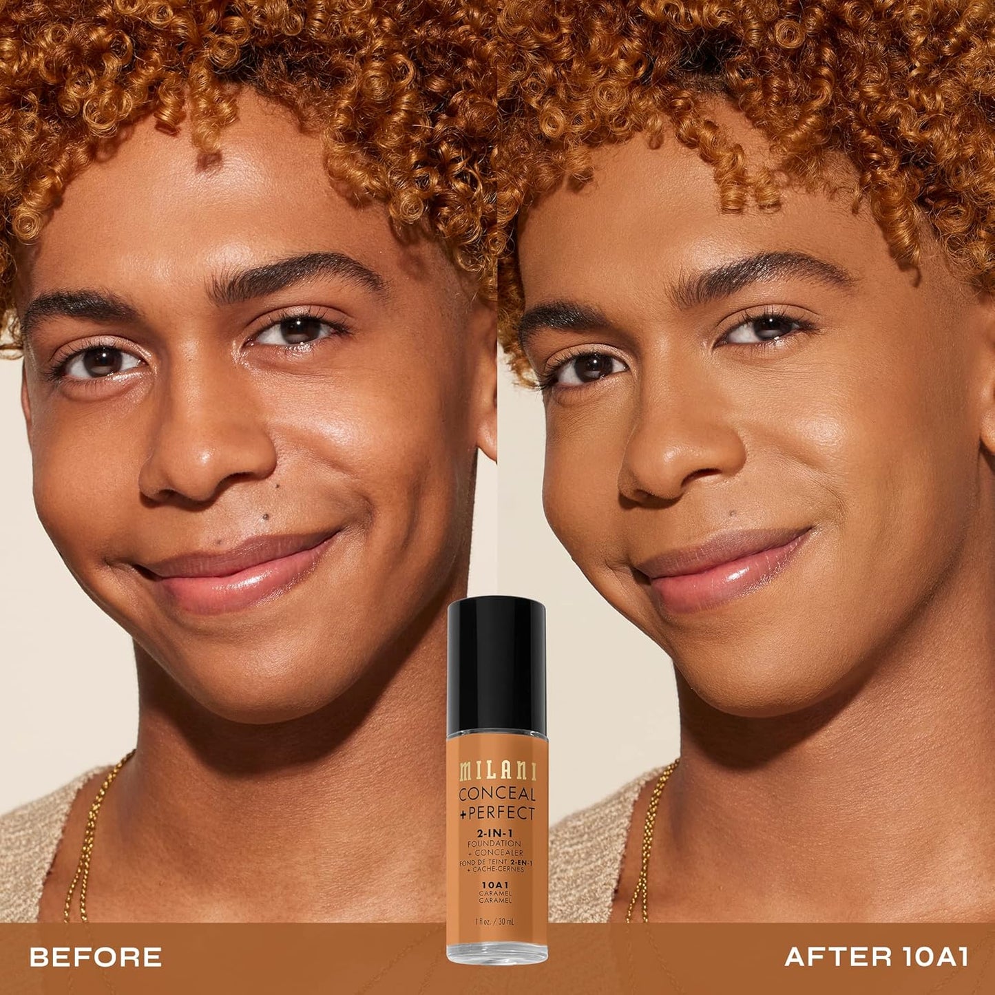 Milani Conceal + Perfect Foundation - Caramel | Cruelty-Free Liquid, Full Coverage, 1 Fl. Oz.