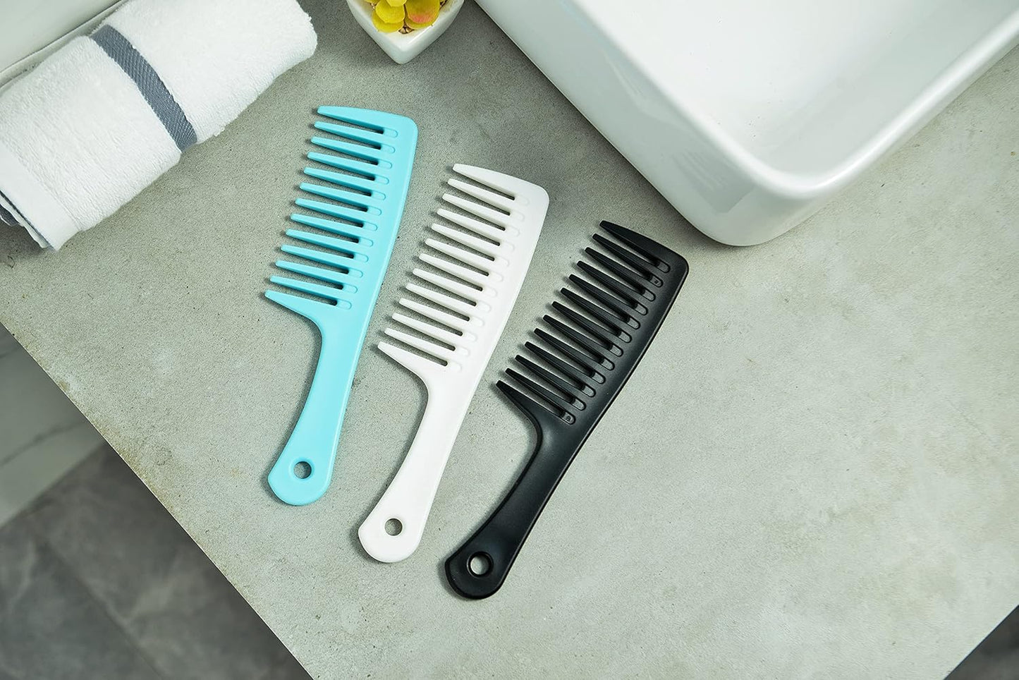 Wide Tooth Comb - Large Detangling Hair Brush for Curly & Long Hair | Durable Styling Tool for Men & Women