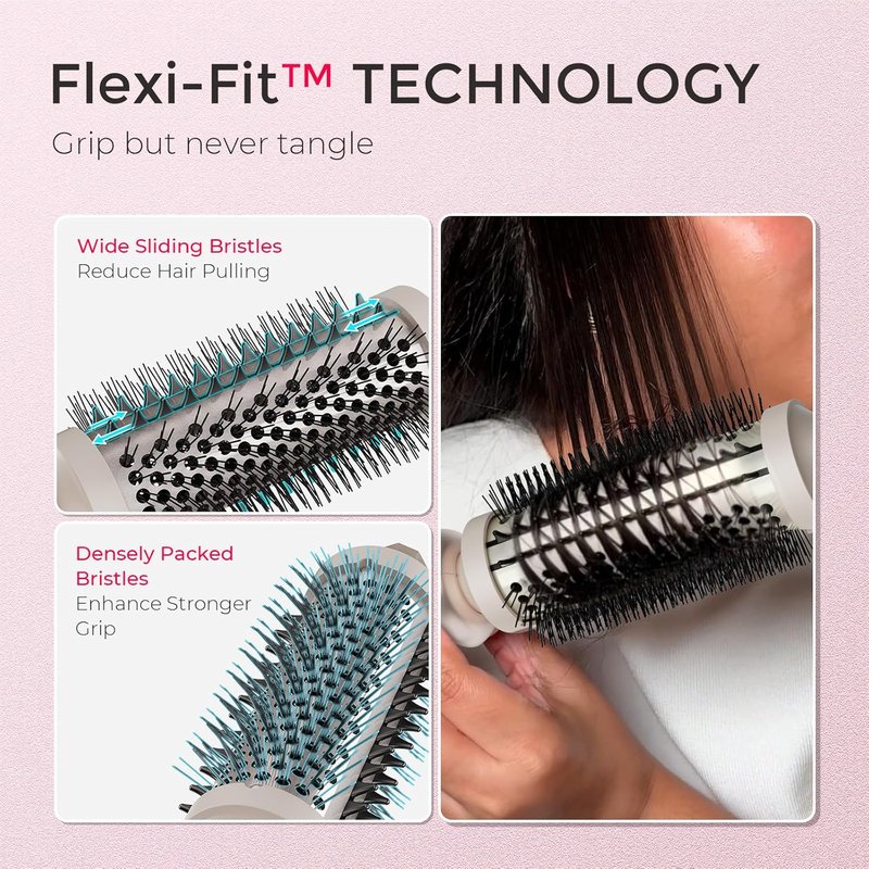 Tymo Thermal Brush - 1.5 Inch Curling & Straightening Tool | Dual Voltage Heated Volumizer in Gold