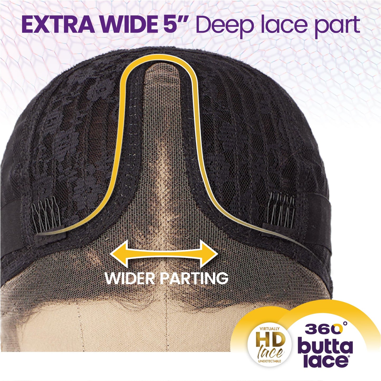 Sensationnel Butta 360 Lace Wig - Unit 9 Wider Laceparting Glueless Synthetic Preplucked Hairline (1B OFFBLACK)