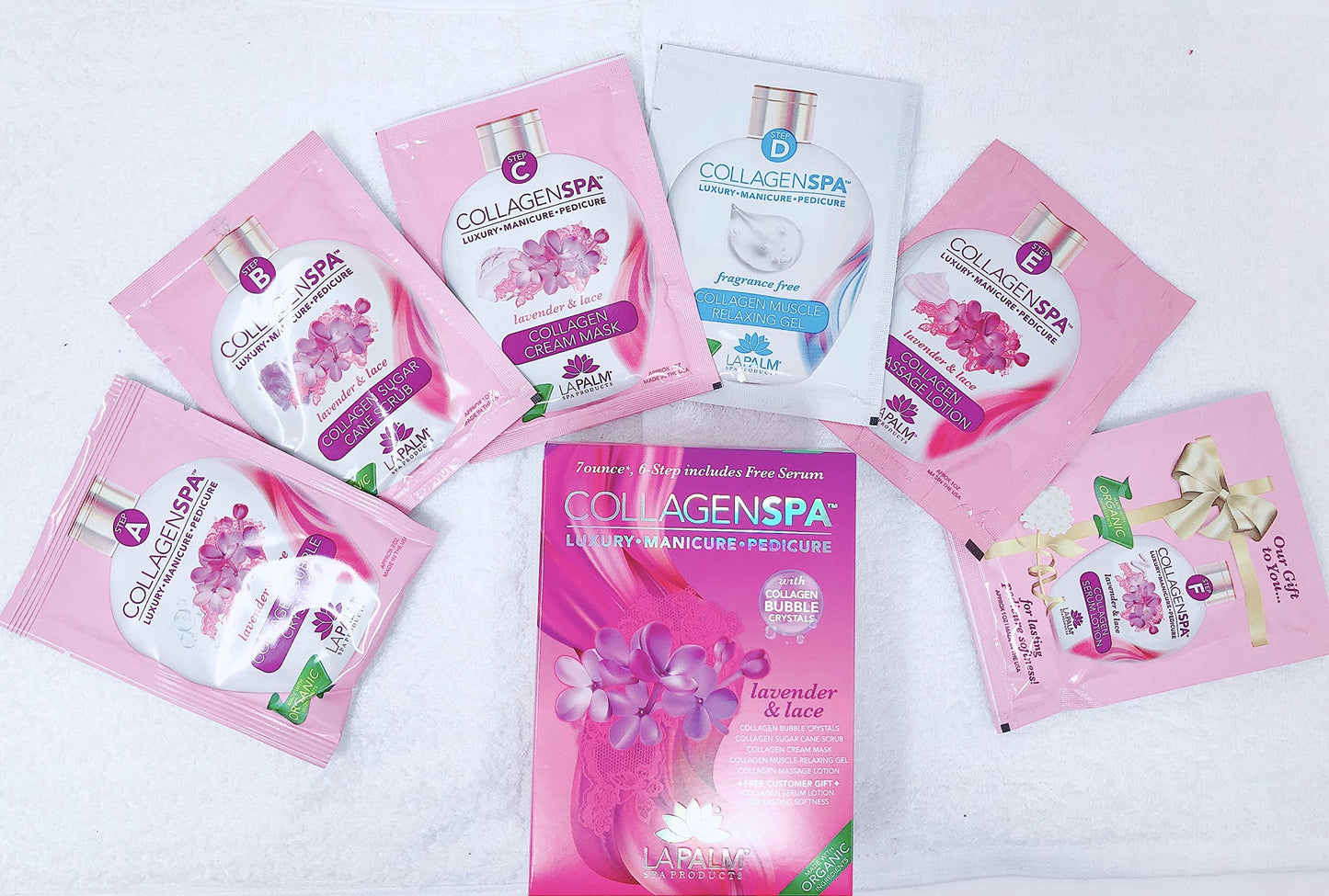 La Palm Collagen Spa Luxury Manicure and Pedicure with Collagen Bubble Crystals - Lavender & Lace (1 Pack)