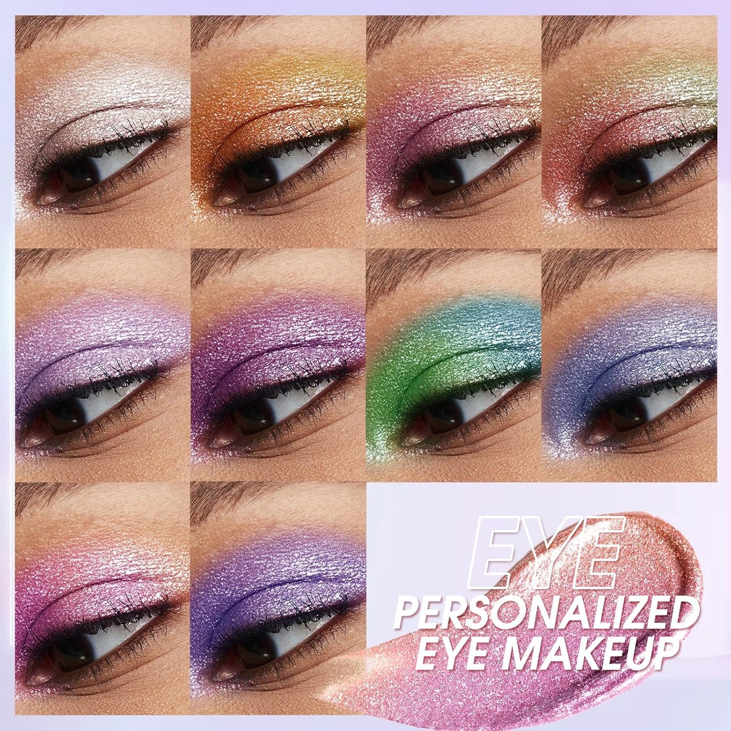 Liquid Glitter Eyeshadow Set - Multichrome Waterproof Shimmer | Long-Lasting Quick-Drying Makeup Kit (Magic Color)