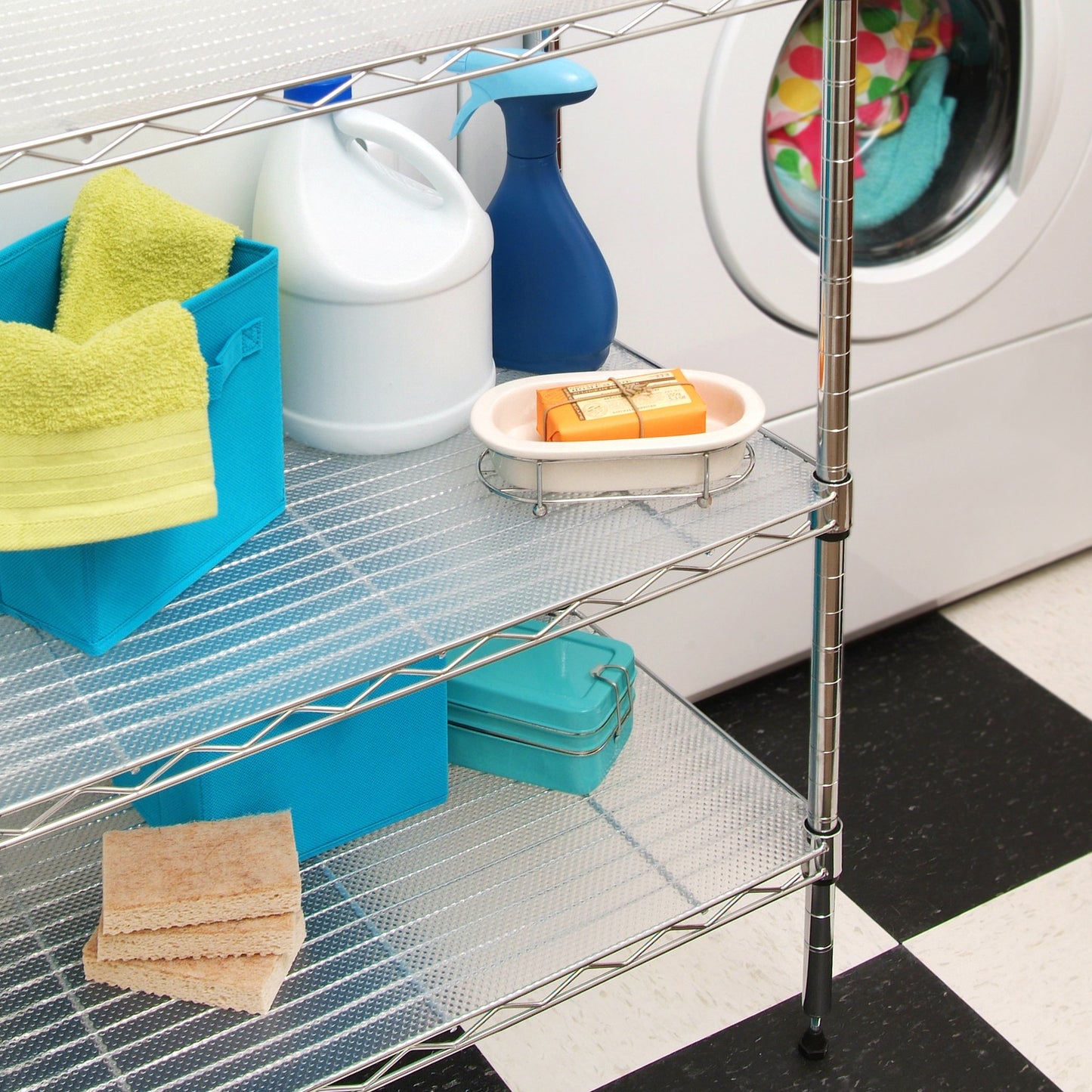 Con-Tact Brand Premium Plus Non-Adhesive Shelf Liner, Heavy Duty and Multi-Functional Drawer Liner, 12" x 6', Nova Crystal Clear, Pack of 1 Roll