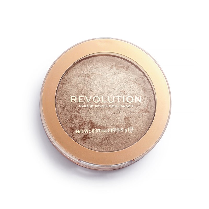 Makeup Revolution Bronzer Reloaded, Buildable Formula, Highlighting & Bronzing Powder, for Medium Skin Tones, Cruelty-Free, Holiday Romance, 0.53 Oz