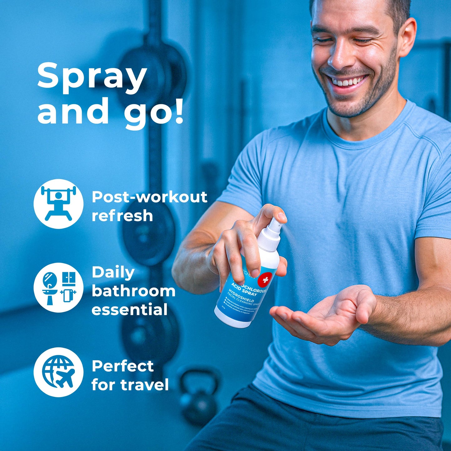 PatchRx Hypochlorous Acid Spray for Face (8oz, Reduces Acne), Targets Bacteria - HOCL Facial Cleanser Acne Spray for Face, Body, Eczema, Pimples, Breakouts & Overall Skin Recovery (Reduces Redness)