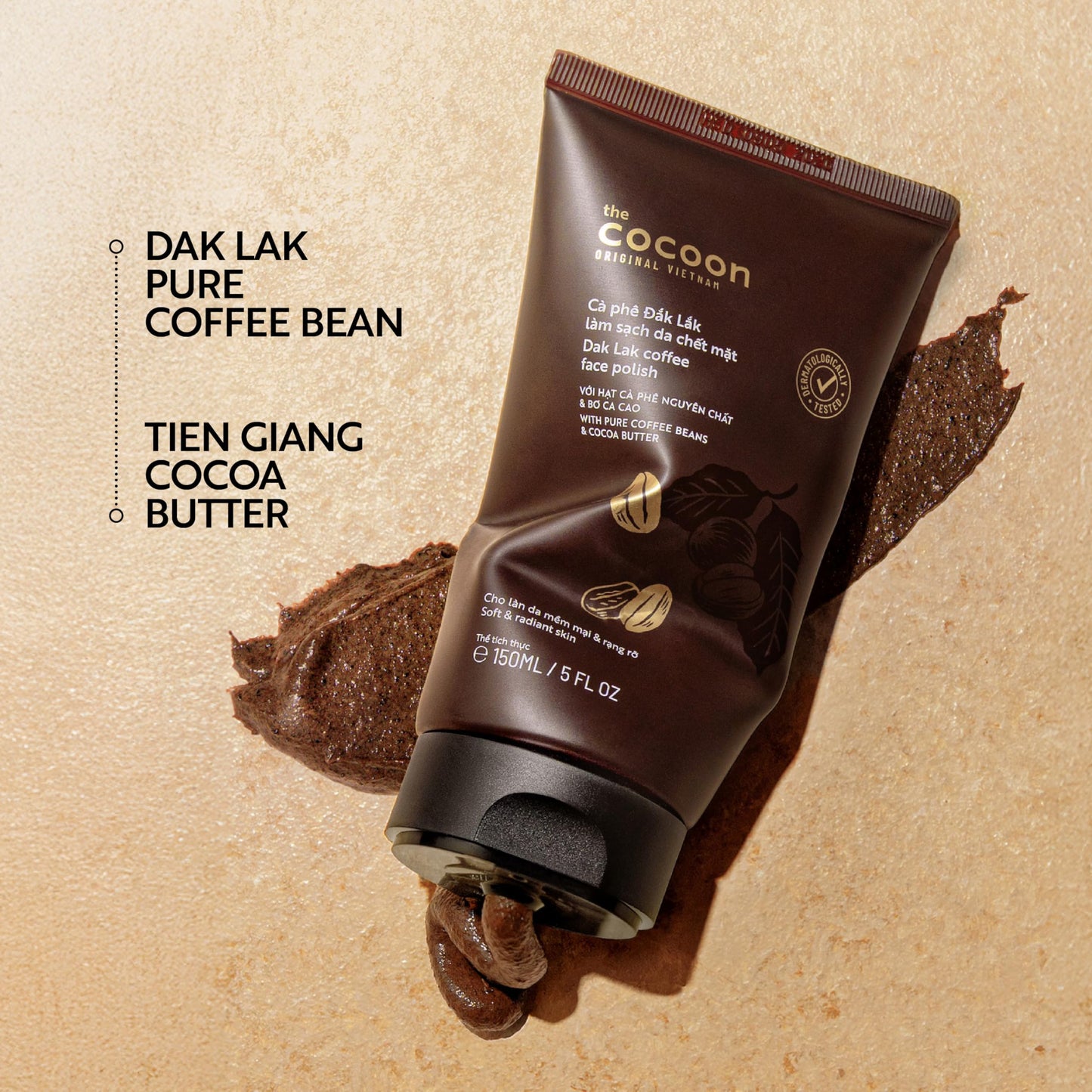 Cocoon Original Vietnam Coffee Face Scrub 150ml/ 5.07 fl oz Dak Lak Coffee Exfoliating Facial Scrub with Cocoa Butter Gentle Exfoliation for Smooth and Soft Skin ASIN B0BZVPWQ5L
