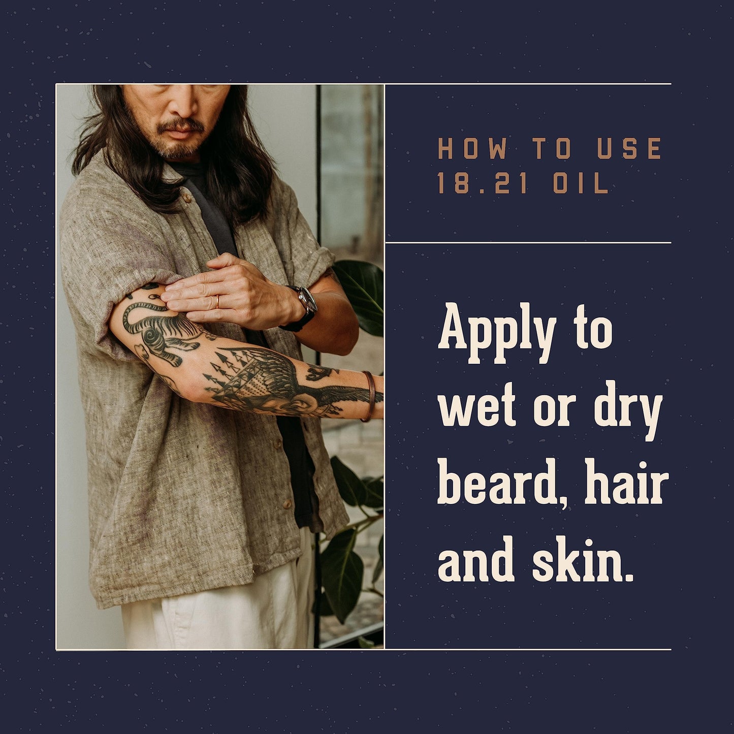 18.21 Man Made OIL - Beard, Hair & Skin - Absolute Mahogany, 2 oz.