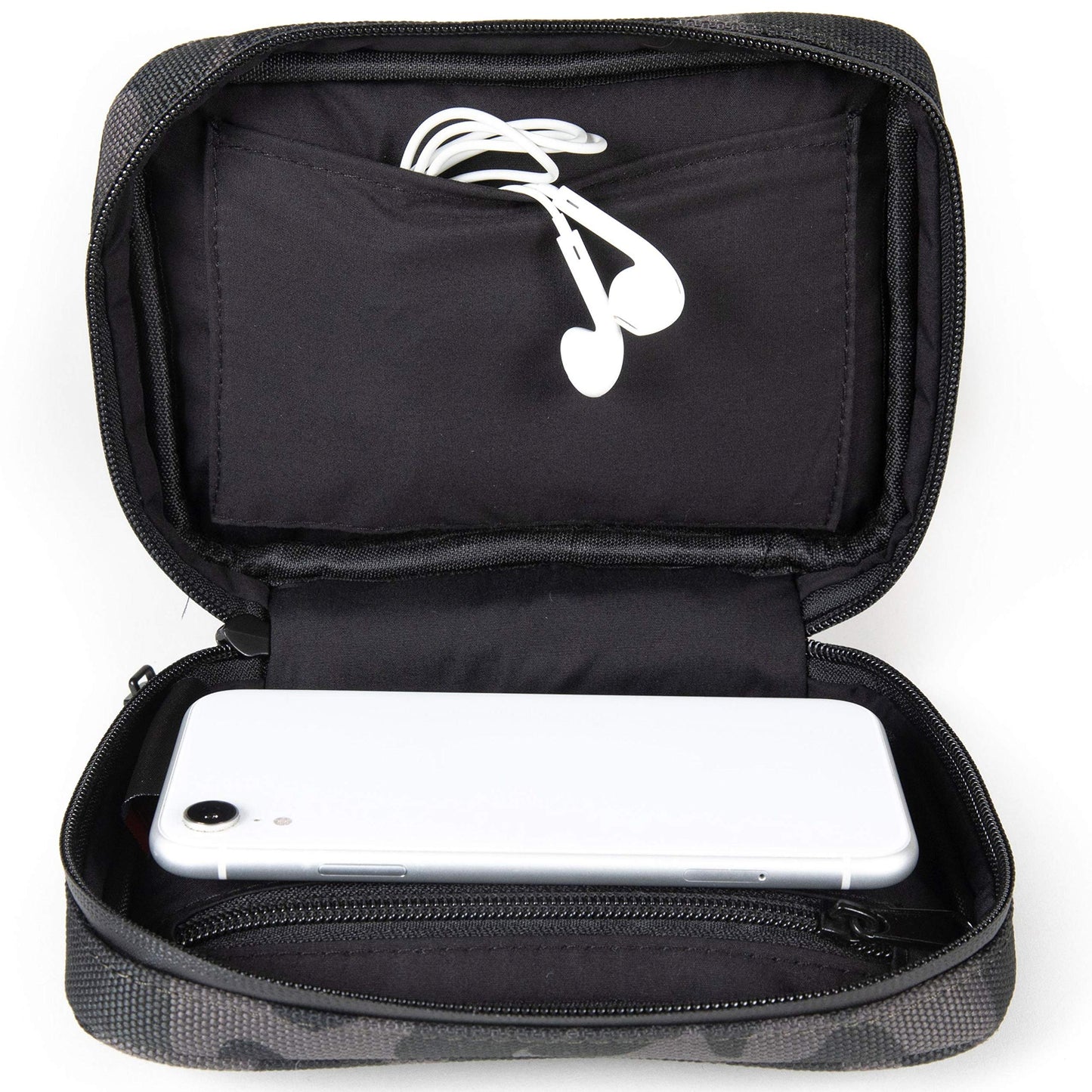 DIME BAGS Smell-proof Boss with Lock Padded Pouch with Activated Carbon Technology | 3-Digit Combo Lock | Low-Profile, Sleek Design (8 Inch, Camo)