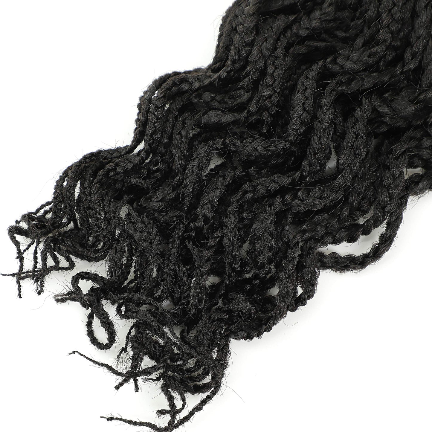 150 Strands Goddess Box Braids Crochet Hair Curly Braided Crochet Box Braiding Hair 14 Inch 3X Pre Looped Box Braid Crochet Braids Extensions 5 Packs Wavy Crochet Hair for Black Women