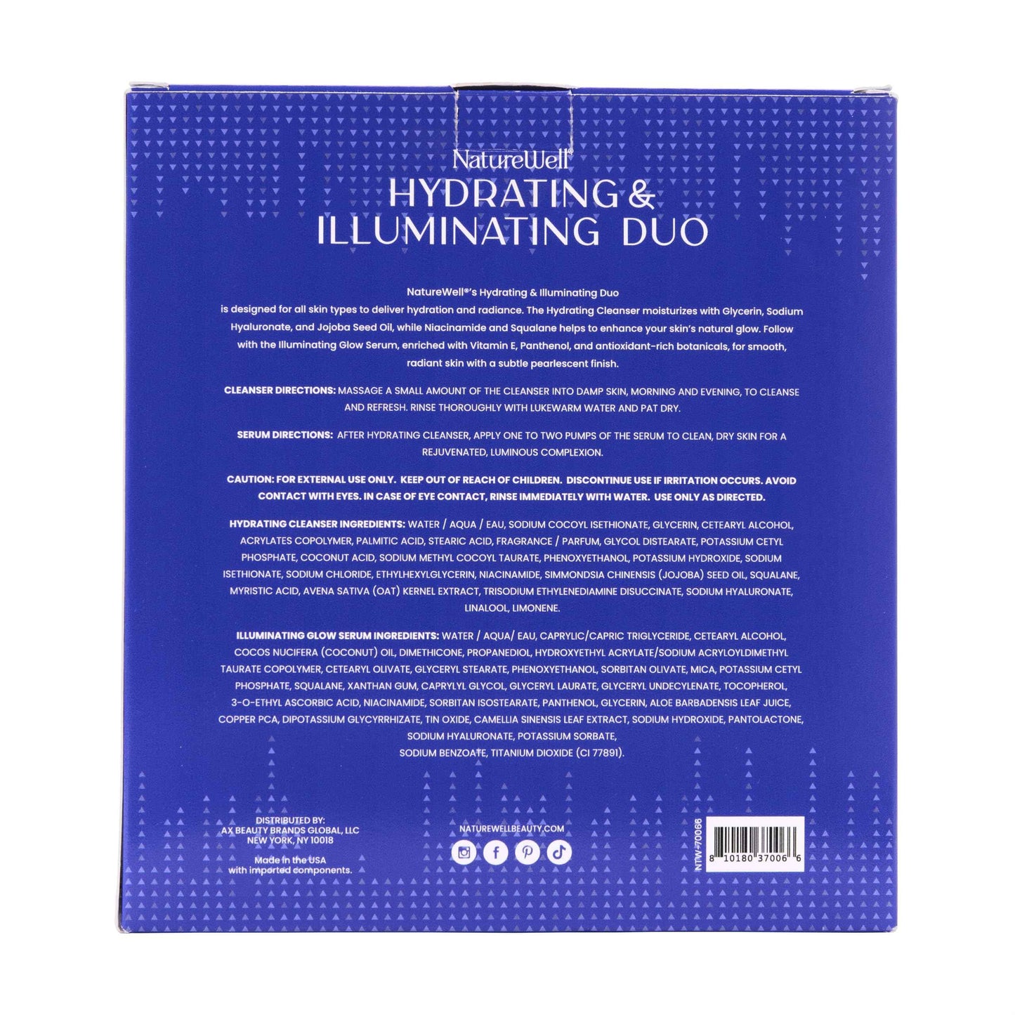 NATUREWELL Hydrating Cleanser & Illuminating Glow Serum Skincare Duo, Nourishes & Moisturizes While Providing A Natural Luminous Finish, For All Skin Types