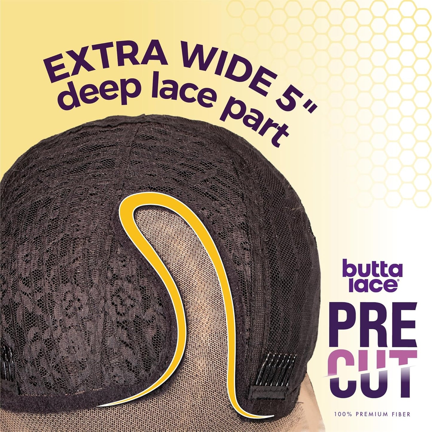 Butta Lace Precut Wigs - Glueless 5 Inch Deep Parting Synthetic Hair | Unit 9 in Jet Black