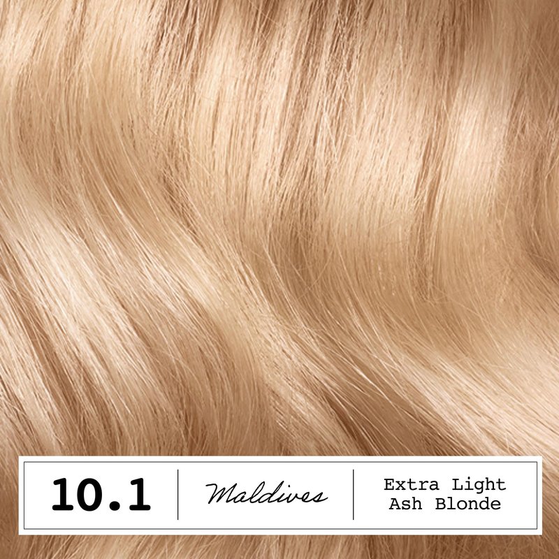 Clairol ColorStrong Permanent Hair Dye, Ammonia‑Free, PPD‑Free, 100% Gray Coverage with Bonding System, 10.1 Extra Light Ash Blonde – Maldives Hair Color, Pack of 1