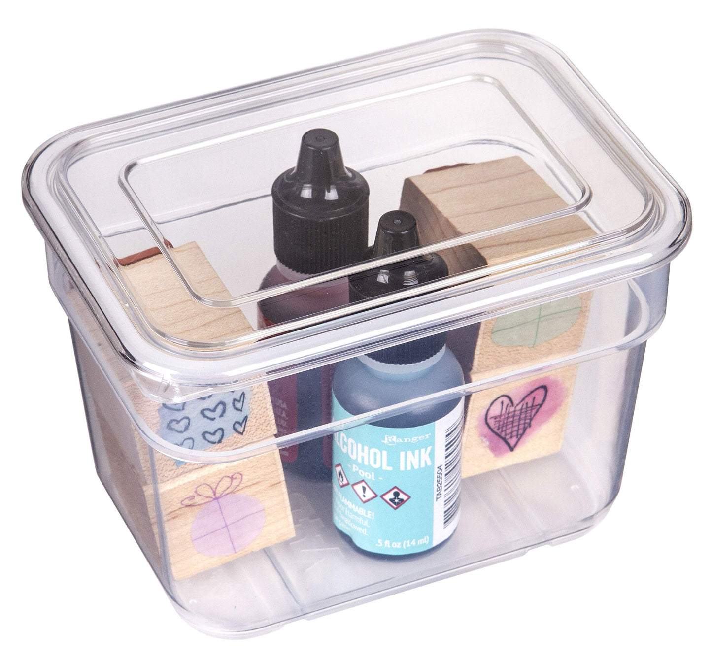 ArtBin 6969AG Bins with Lids 3-Pack, [3] Small Art & Craft Organizer Boxes, Clear