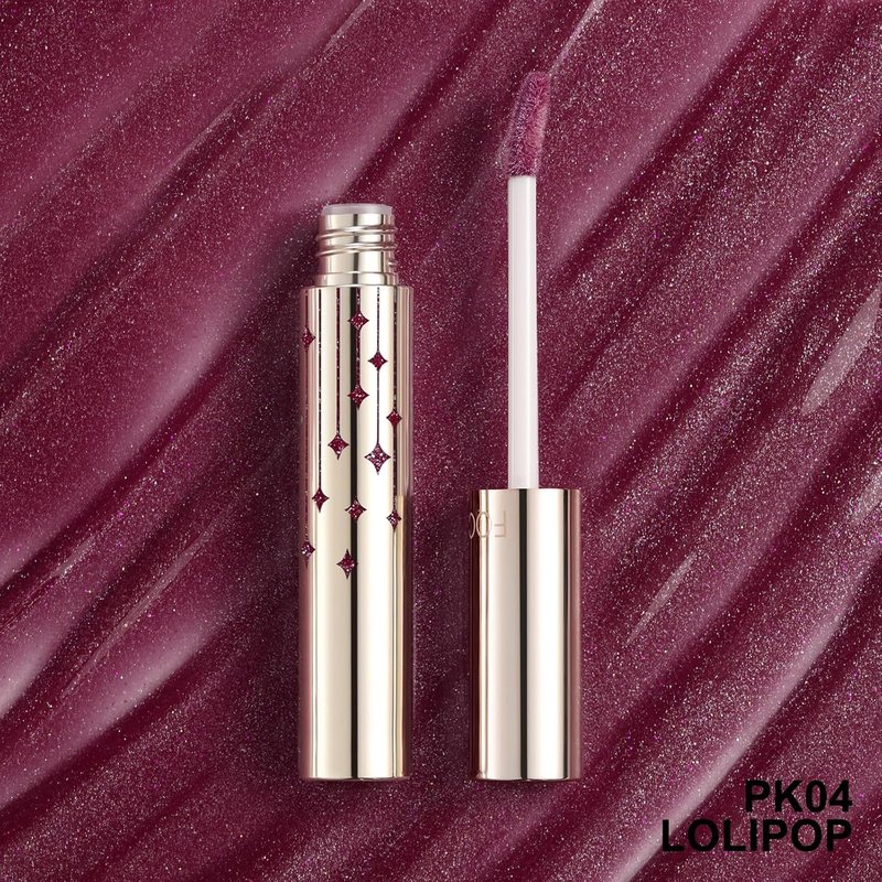 High Shine Glitter Lip Gloss - Hydrating, Non-Sticky Formula for Fuller Lips | PK04 Lollipop