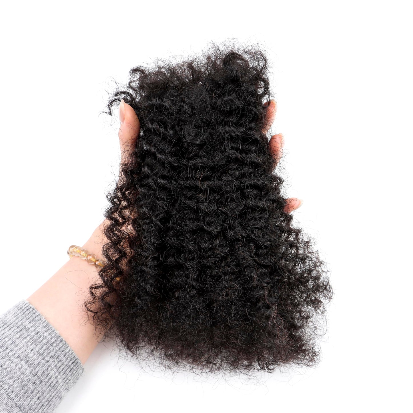 Afro Kinkys Bulk Human Hair 3 Bundles 90 Gram For Twists Braiding Dreadlock Extensions Create Repair Braid Micro Twist Human Hair Bundles Bulks Locs Extensions 1B Natural Black 8+8+8 30g/bundle