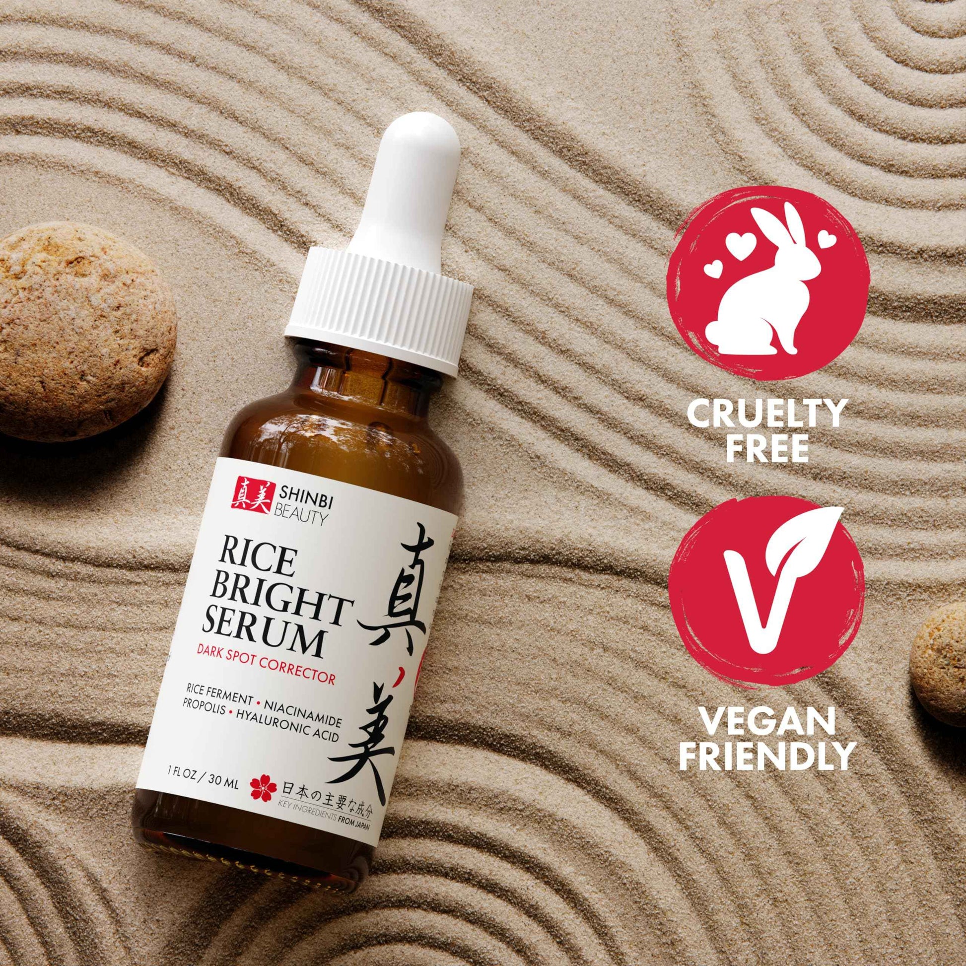 Shinbi Beauty Japanese Skincare Products - Niacinamide Melasma Brightening Serum for Dark Spots, Hyperpigmentation & Uneven Skin Tone 1oz