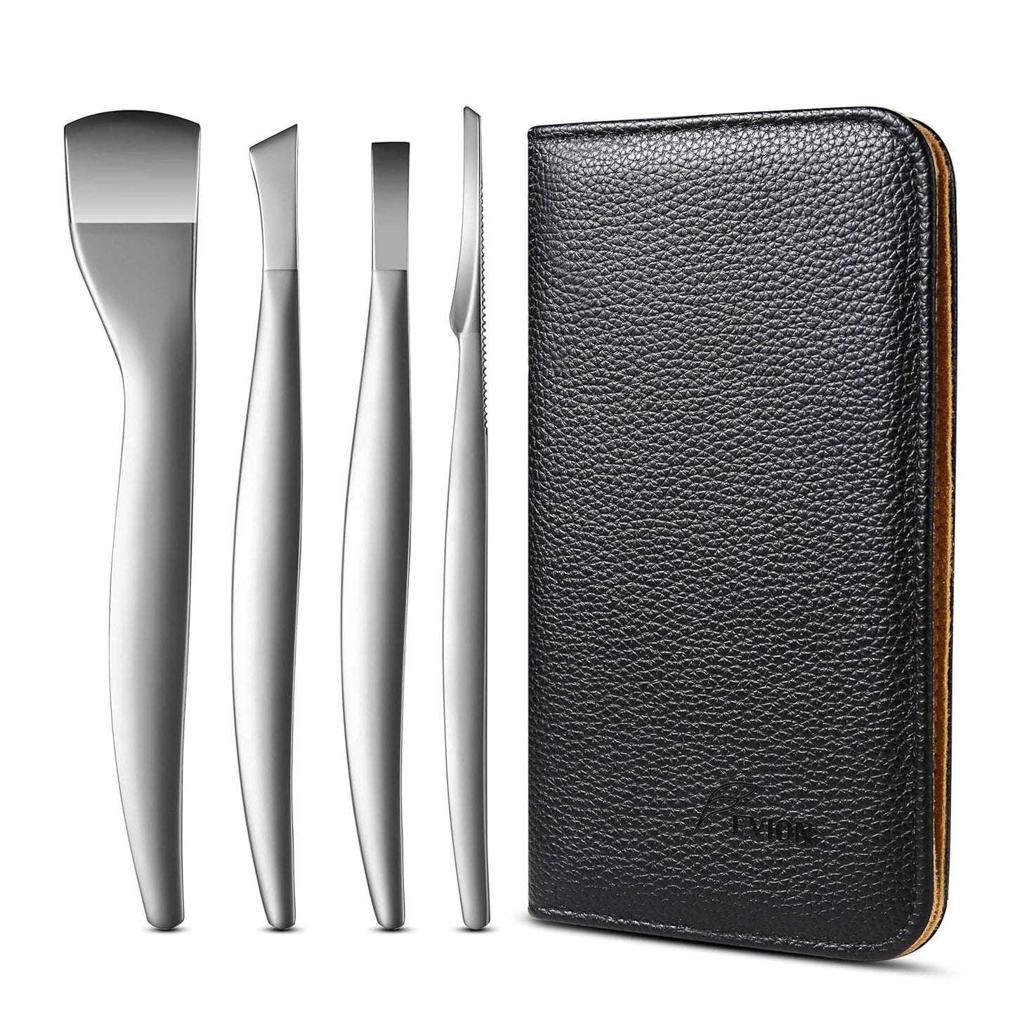 Professional Pedicure Knife Set - 4PCS Ingrown Toenail Removal Blades Kit | Stainless Steel Callus Shaver - Silver