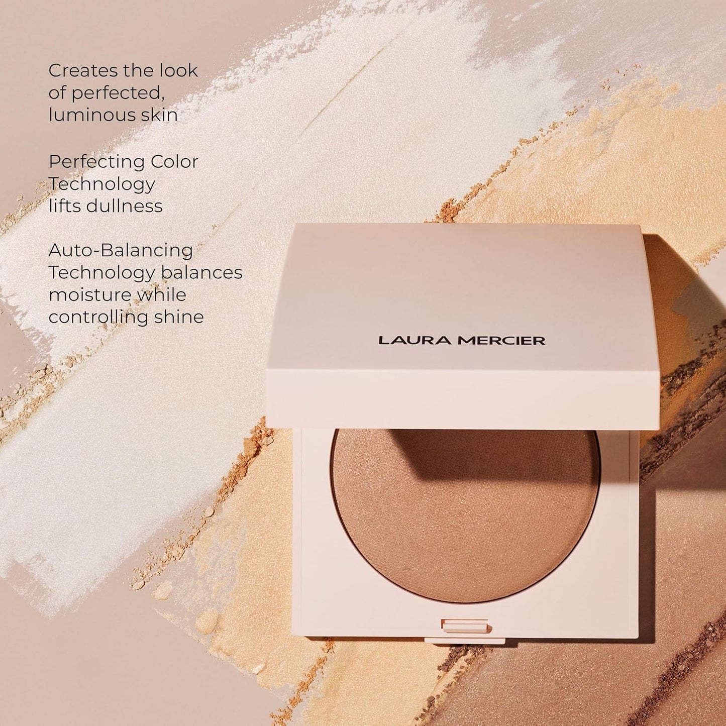 Laura Mercier Real Flawless Luminous Pressed Powder - Talc-Free, Light Coverage, Creamy Formula, Natural Finish