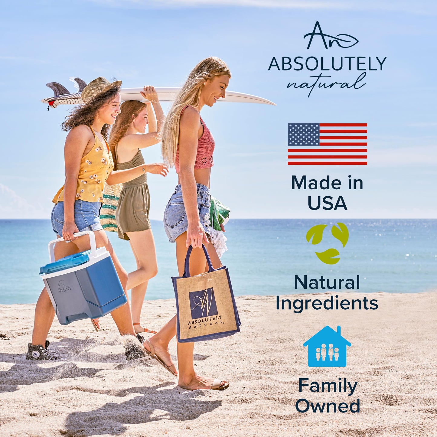 Absolutely Natural - Organic Tanning Oil Outdoor Tanning Enhancer - Spa Quality & Reef Safe with Rose Hips & Aloe - Suntan Lotion with Bronzer for Massages - Made in USA 6oz