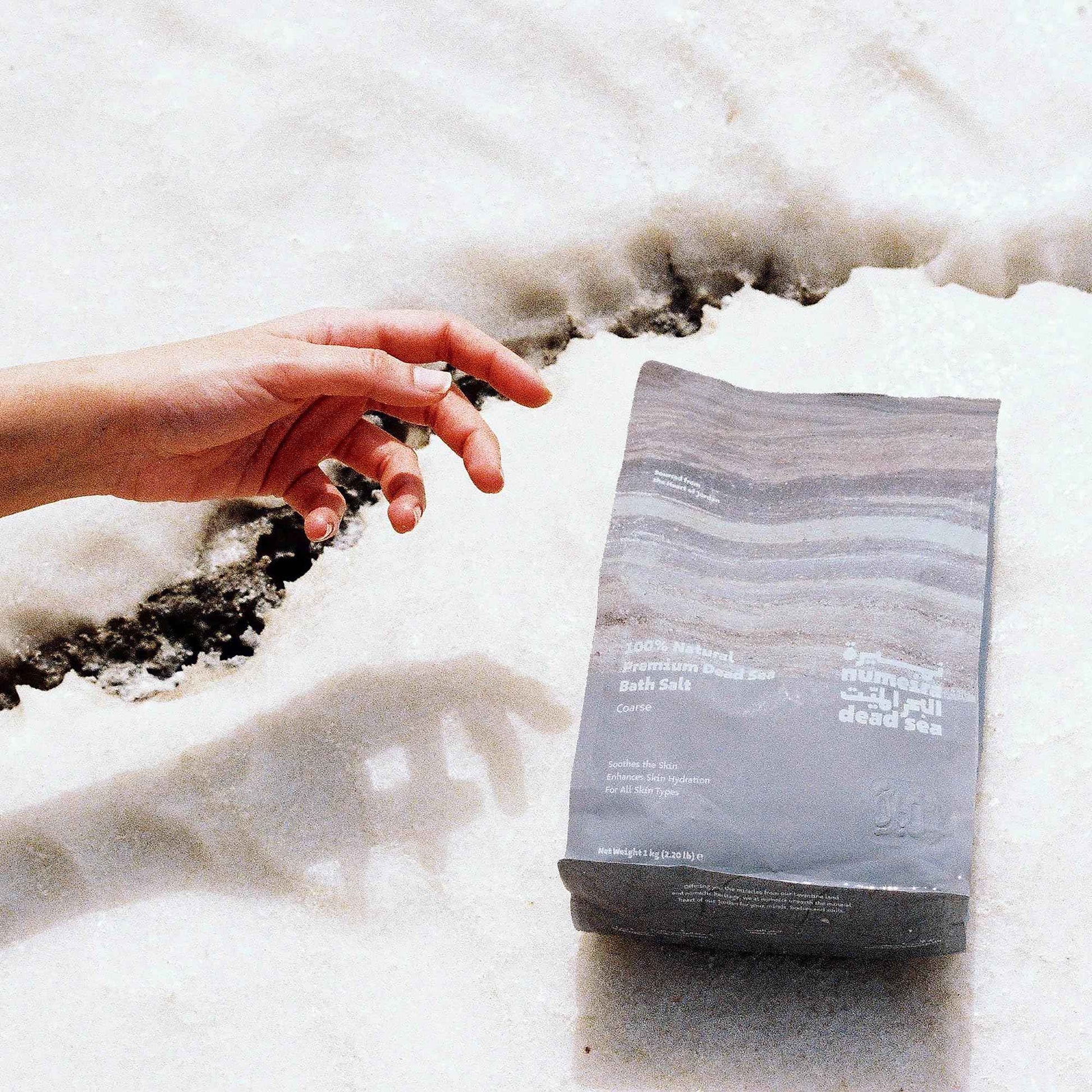 Numeira Dead Sea Salts for Soaking - Relaxing Salt Bath Soak for Body Rejuvenation - 100% Natural Coarse Dead Sea Salt Bath Salts for Women & Men w/Peppermint Essential Oil (2.2 lb)