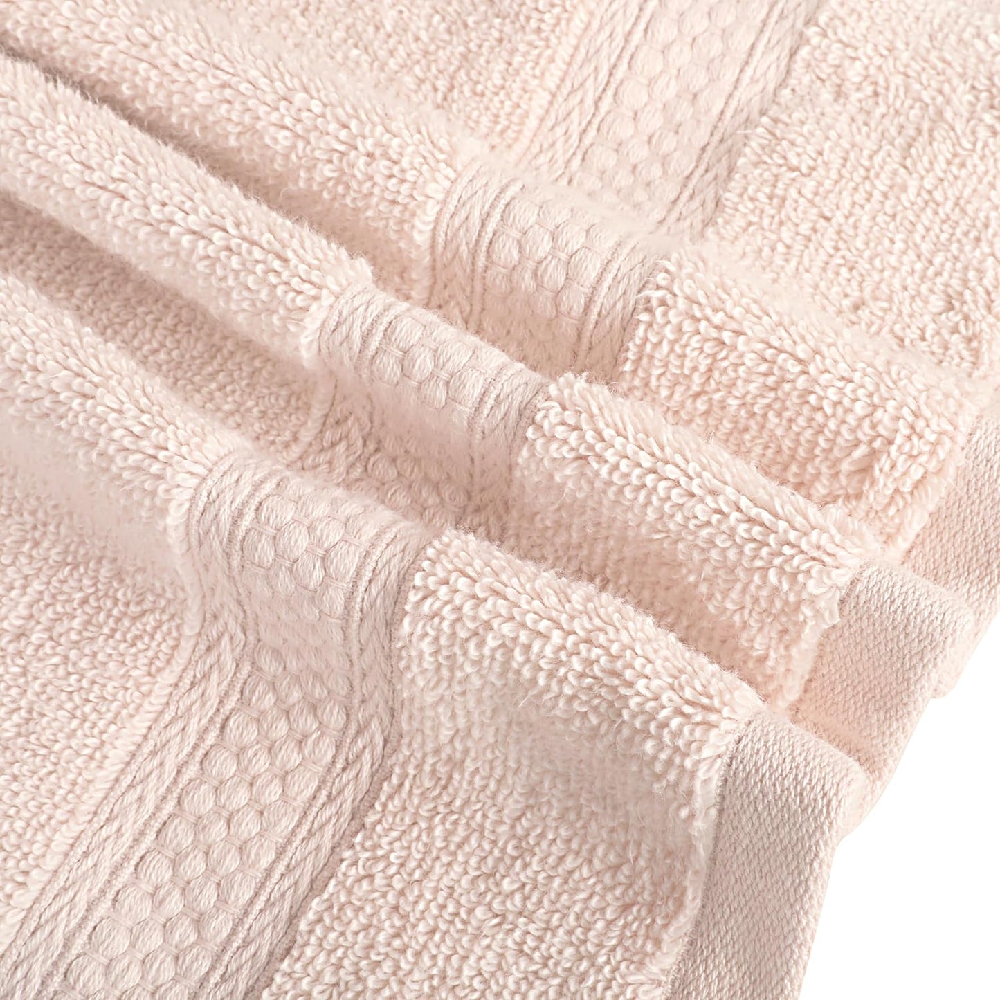 Ultra Soft Wash Cloths Set - 100% Ring Spun Cotton, 500 GSM | Quick Dry & Highly Absorbent, Peach Blush (12 Pack)