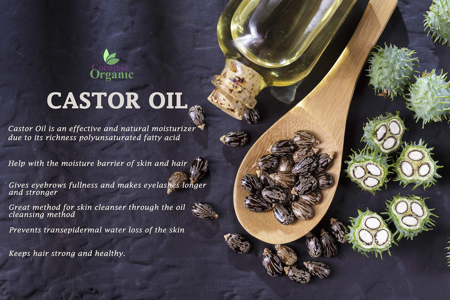 Dr Joe Lab Castor Oil, Cold Pressed Castor Oil, Refined, Pure Hexane Free Non GMO - Natural Moisturizing Hydrating Hair Skin Face Body Nails - 32 Oz
