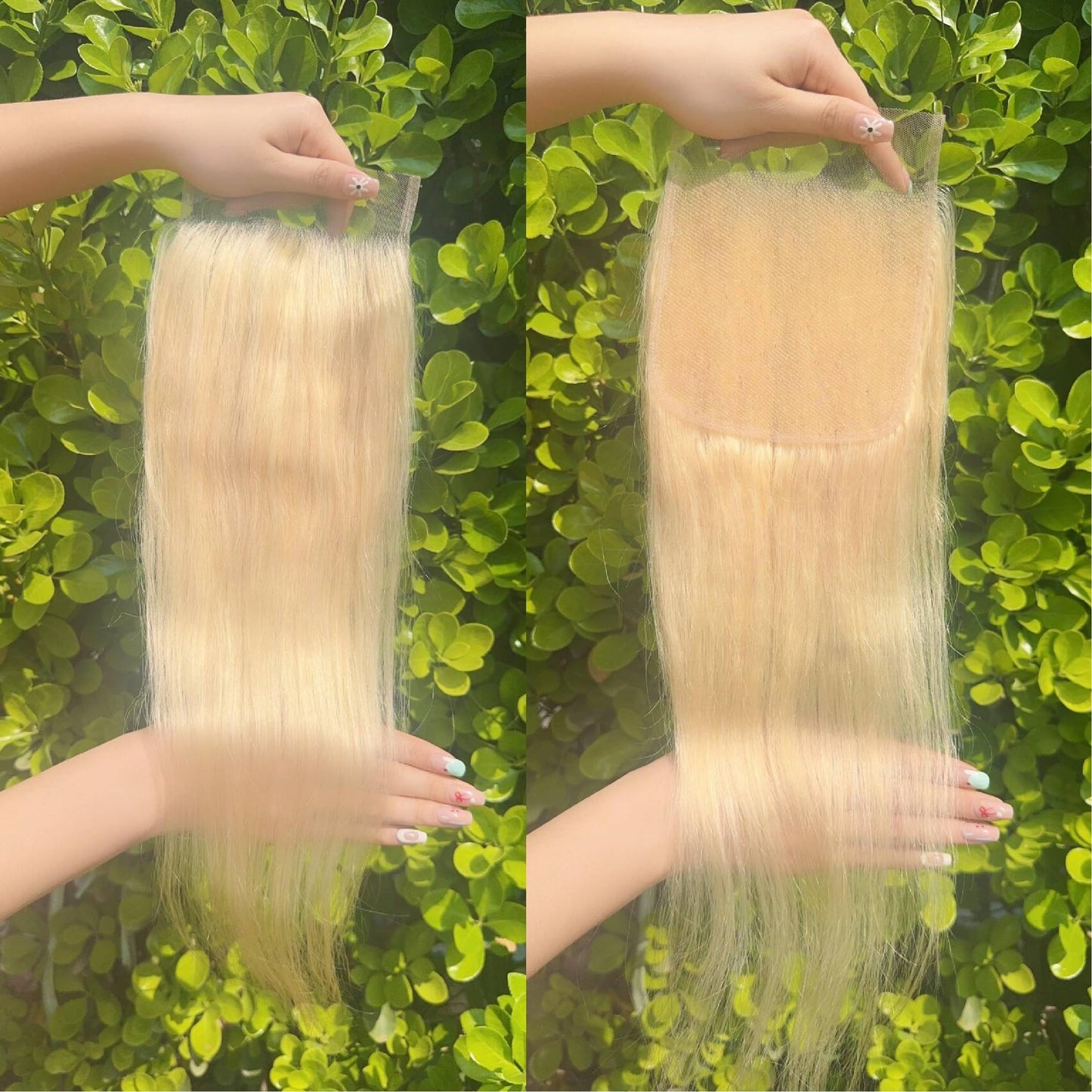 5x5 613 Closure Hd Transparent Lace 12A Grade Blonde Human Hair Pre Plucked With Baby Hair Brazilian Virgin Straight Hair Invisible Lace Frontal Closure Free Part 14 Inch