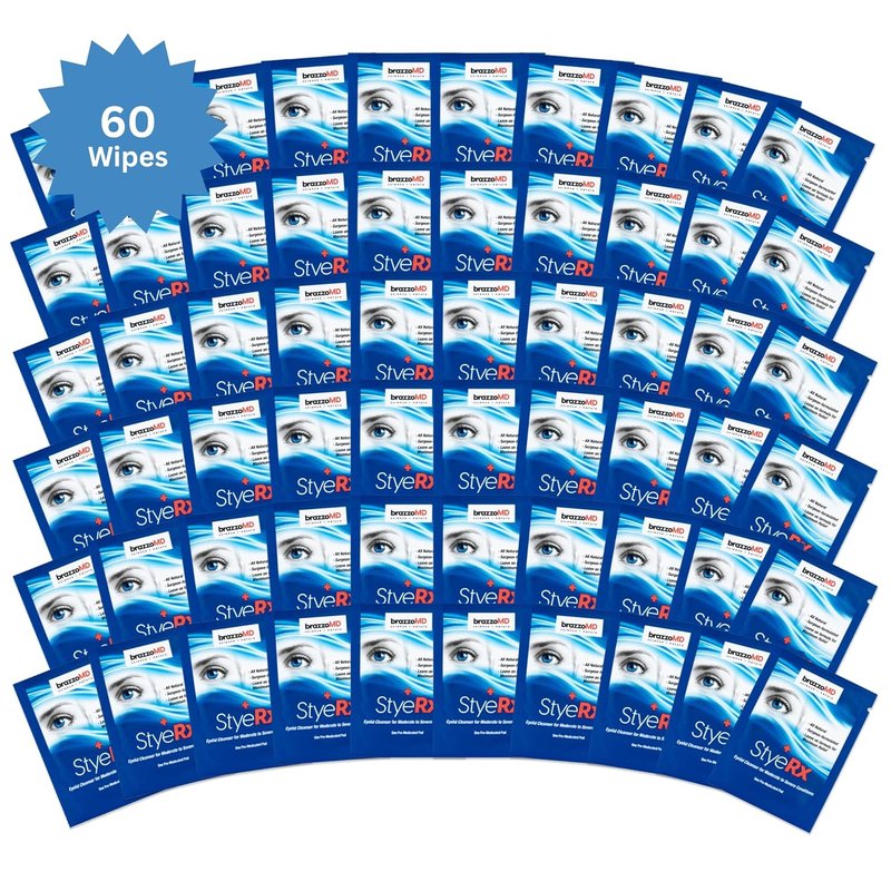 BrazzoMD StyeRx Eyelid & Lash Wipes for Stye Relief | 60 Count Box