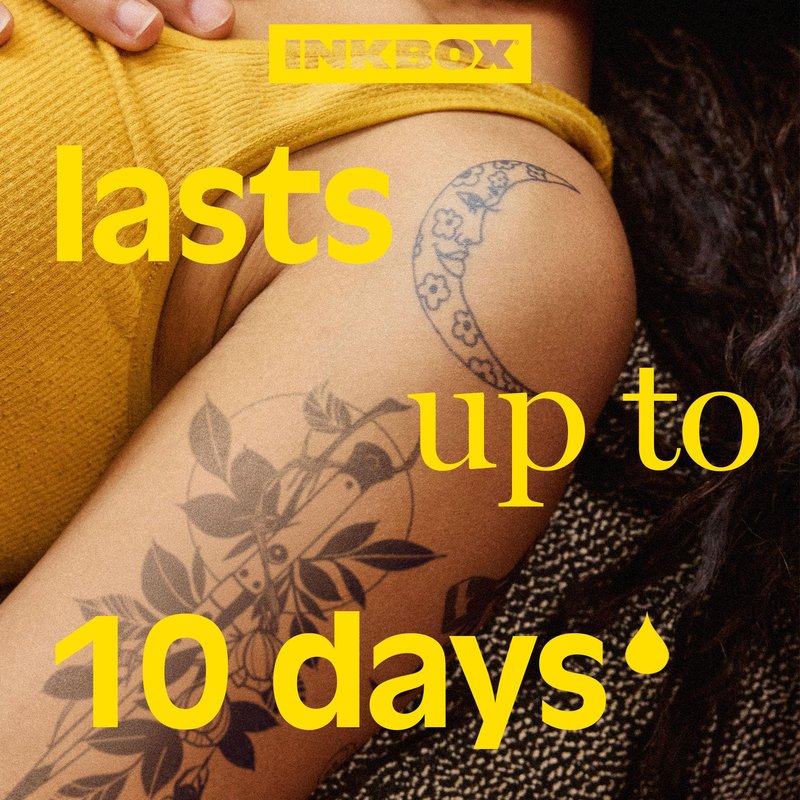 Inkbox Temporary Tattoos, Extra-Large Semi-Permanent Tattoo, One Premium Easy, Long Lasting, Water-Resistant Temp Tattoo with For Now Ink - Lasts 1-2 Weeks, Flower Tattoo 5.5 x 9 in, Edgelord