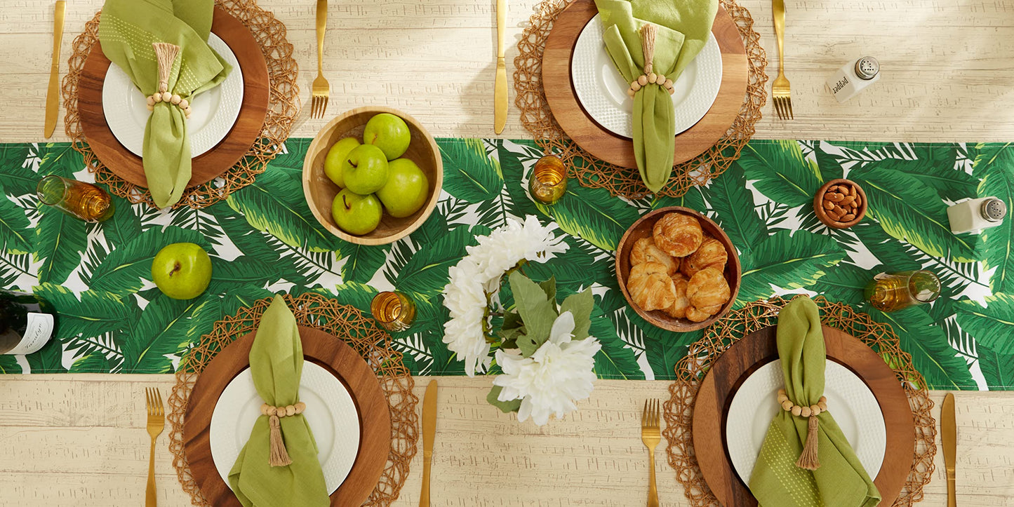 DII Outdoor Tabletop Collection, Stain Resistant & Waterproof,14x72, Banana Leaf