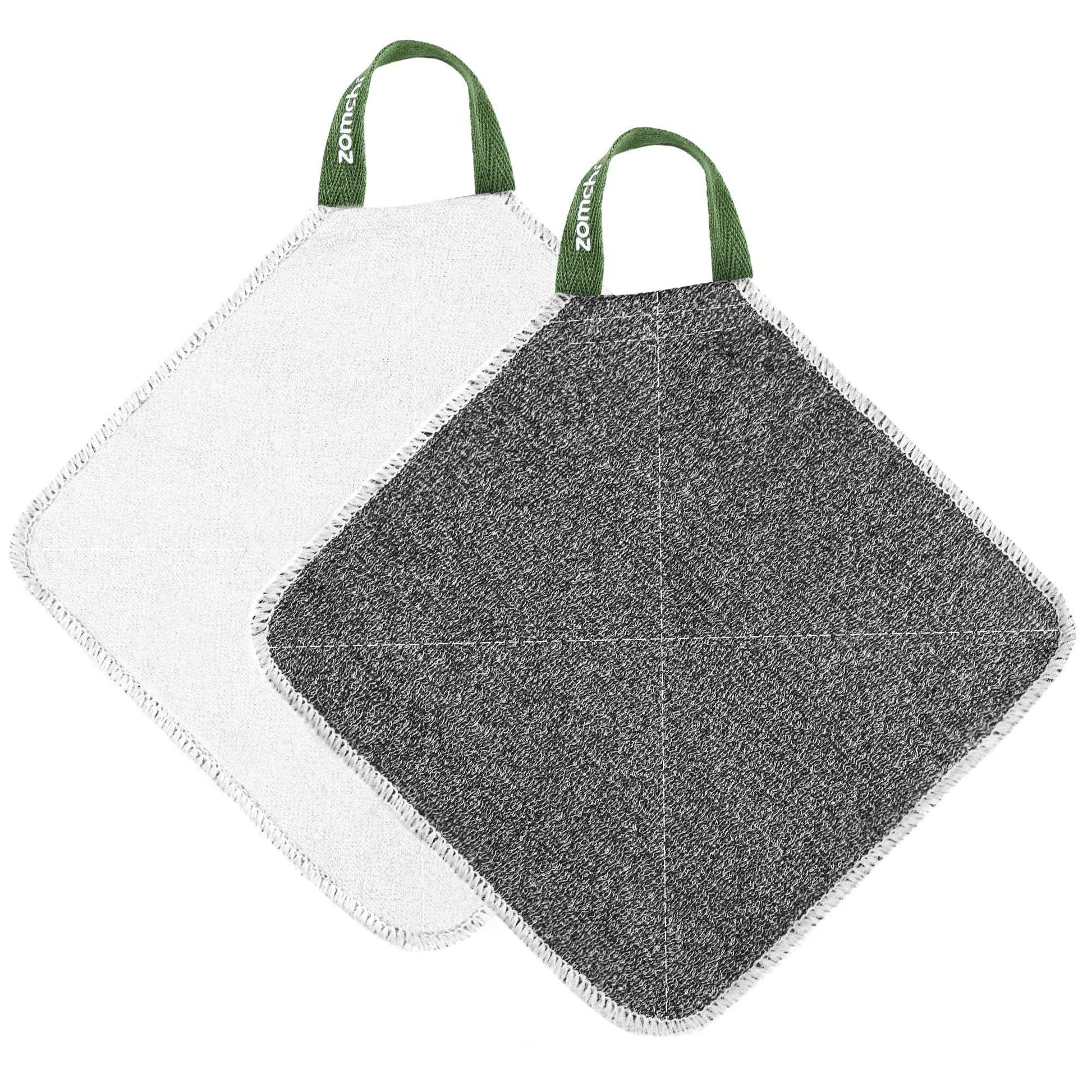 ZOMCHI 2 Pieces Different Roughness Soap Pouch and 2 Pieces Exfoliating Washcloth (Deep and Soft)