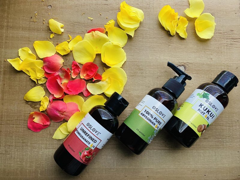 Oslove Organics Pure Kukui Nut Oil-Cold Pressed, use on skin and hair- 4 oz