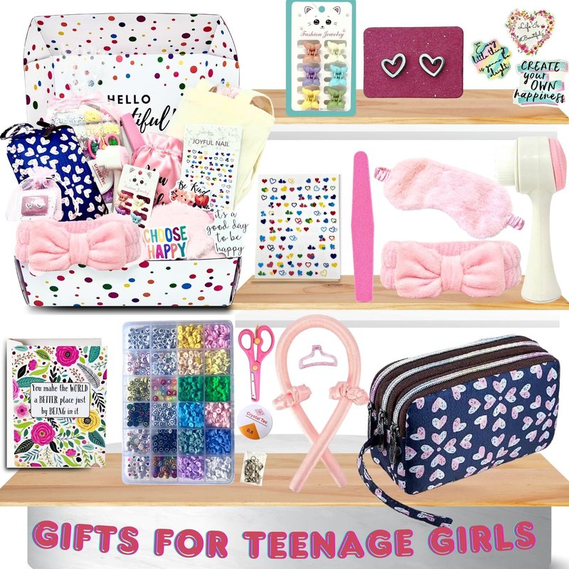 Mark and Lola's Teen Gift Box for Girls with 12 Gifts in one | Curated Tween Trendy Gifts | Birthday Box for Tween Girls, Seasonal Gifts, Reward Gifts, and Thinking of You Gift Box