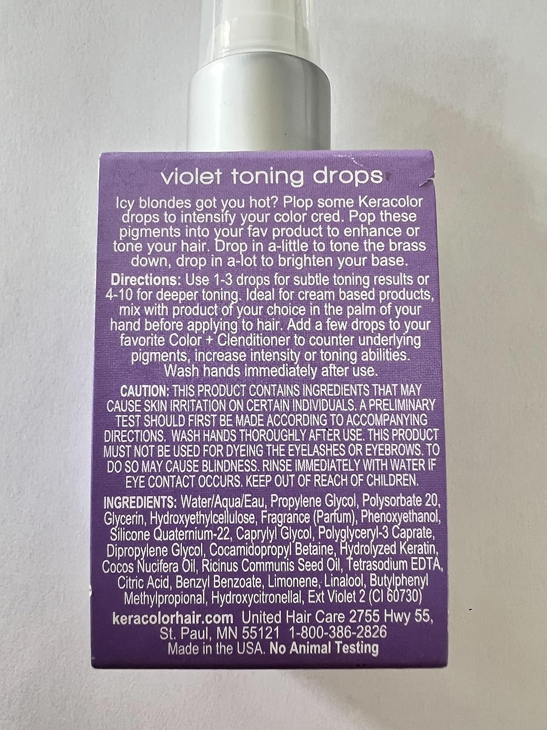 Keracolor Purple Toning Drops - Create Custom Purple Shampoo | Mix with Any Shampoo or Conditioner