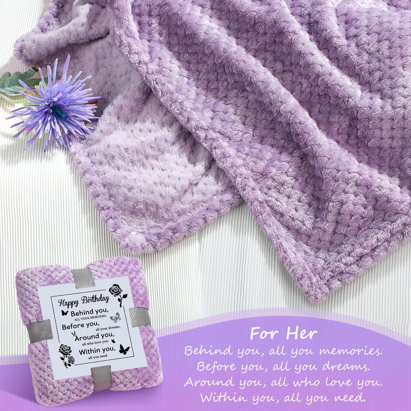 Birthday Gifts for Women Happy Birthday Purple Gift Baskets for Woman Unique Gift Sets for Women Gifts Box for Woman Friendship Mom Sister Best Friend Female Her