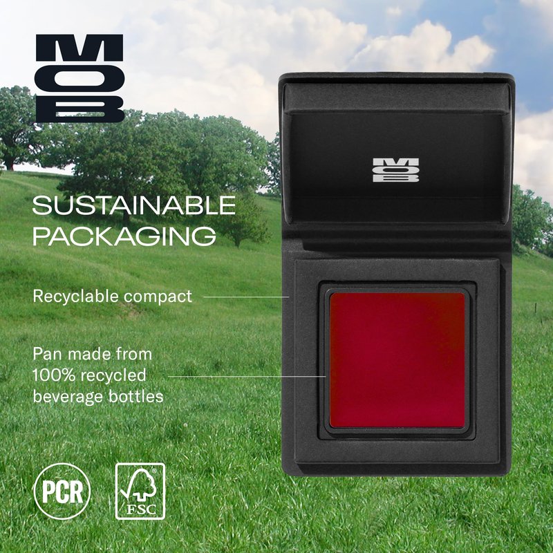 MOB Beauty Cream Clay Blush, Crimson Crush, Buildable Skincare-Infused Long Wearing, Blurring Soft Matte Color for Cheeks in Recyclable Compact, Vegan, Cruelty Free