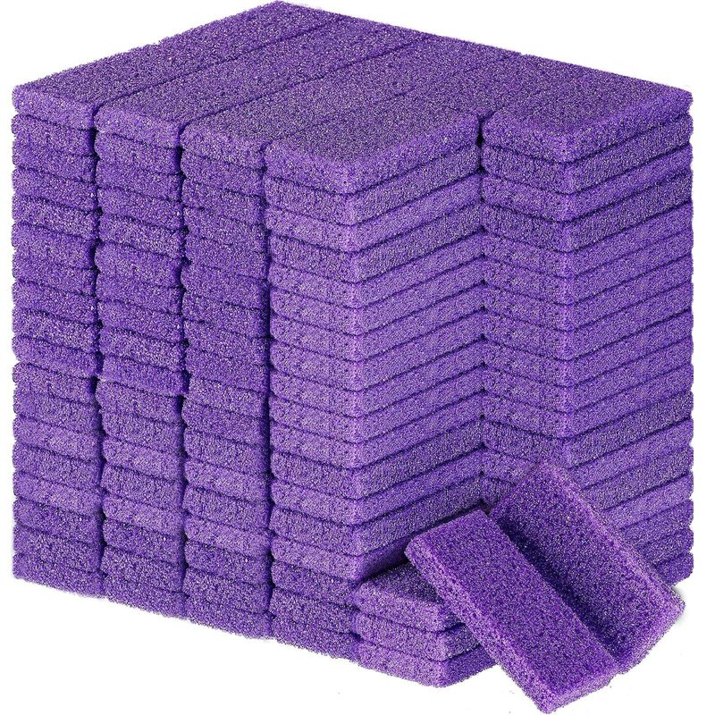 Batiyeer 300 Pcs Pumice Stone Bulk for Feet Scrubber Dead Skin Disposable Foot Pumice Foot Shower Scrubber for Heel Cuticle Callus Remover Bath Spa(Purple)