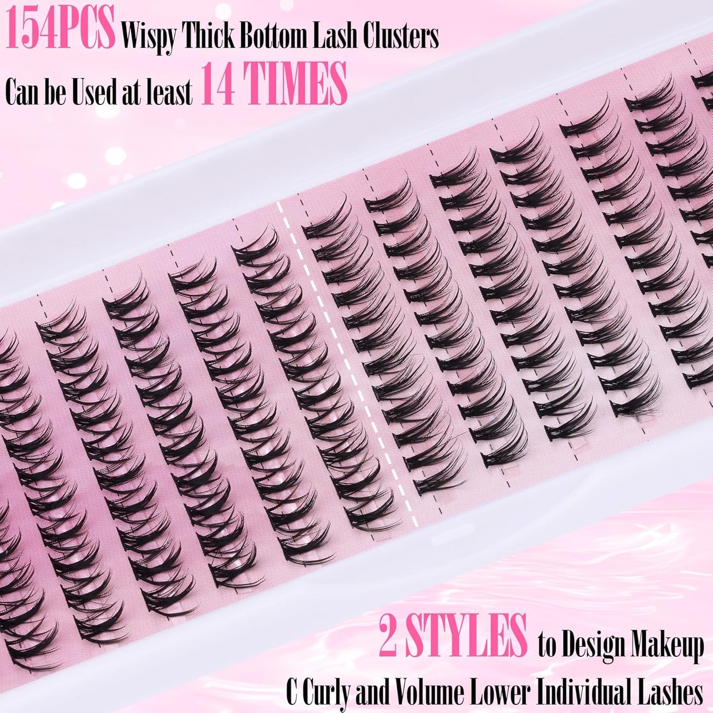 Winifred Bottom Lash Clusters Thick Volume Lower Lash Extension DIY Individual Lashes Bottom Clusters Lashes for Cluster Eyelash Extensions (168pcs)